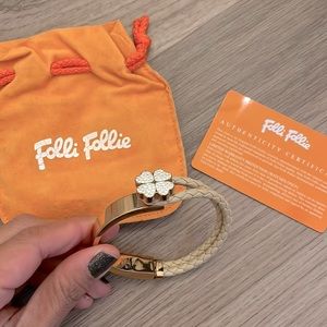 Folli Follie Rose and Leather Bangle